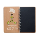 Caderno sustentável personalizado com sementes folhas A5 pautadas Grow cor bege sexta vista