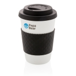 Copos para chá ou café personalizáveis cor preto vista com logo