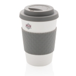 Copos para chá ou café personalizáveis cor cinzento vista com logo