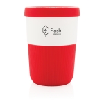 Copo takeaway sustentável de PLA grande e 380ml Funny cor vermelho vista com logo