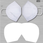 Cobertura personalizável para máscaras FFP2 cor branco