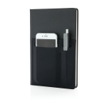 Caderno personalizado com bolsos, folhas A5 pautadas Smart Pocket cor preto