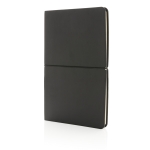 Caderno moderno com capa flexível de PU, folhas A5 pautadas Corp cor preto