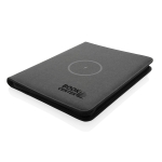 Portefólio com carregador, caderno e compartimentos A4 Pro Wireless cor preto vista com logo