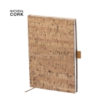 Cadernos com capa de cortiça natural, folhas A5 lisas Natural Cork cor natural quinta vista