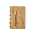 Kit com caderno e caneta em bambu para brinde cor natural quarta vista