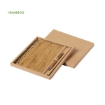 Kit com caderno e caneta em bambu para brinde cor natural oitava vista