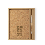 Bloco de notas e caneta de cortiça natural, folhas A5 lisas Cork vista principal