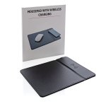 Tapete de rato com base de carregamento cor preto vista com caixa