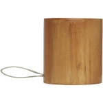 Coluna redonda em bambu para publicidade cor madeira segunda vista traseira