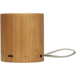 Coluna redonda em bambu para publicidade cor madeira segunda vista frontal