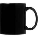 Caneca cerâmica em várias cores para brinde cor preto segunda vista frontal