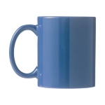 Caneca cerâmica em várias cores para brinde cor azul vista traseira