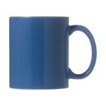 Caneca cerâmica em várias cores para brinde cor azul vista frontal