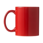 Caneca cerâmica em várias cores para brinde cor vermelho vista traseira