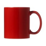 Caneca cerâmica em várias cores para brinde cor vermelho vista frontal