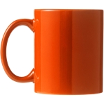 Caneca cerâmica em várias cores para brinde cor cor-de-laranja segunda vista traseira