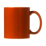 Caneca cerâmica em várias cores para brinde cor cor-de-laranja vista frontal