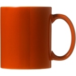 Caneca cerâmica em várias cores para brinde cor cor-de-laranja segunda vista frontal