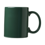 Caneca cerâmica em várias cores para brinde cor verde-escuro segunda vista frontal