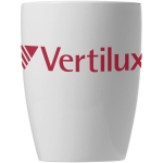 Caneca personalizada para merchandising cor branco vista com logo