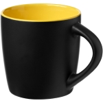 Caneca preta de cerâmica com interior colorido e 340ml Colormixt Black cor amarelo segunda vista frontal