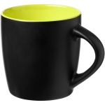 Caneca preta de cerâmica com interior colorido e 340ml Colormixt Black cor verde-lima segunda vista frontal