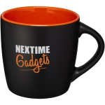 Caneca preta de cerâmica com interior colorido e 340ml Colormixt Black cor cor-de-laranja escuro vista impressão tampografia