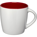 Caneca corporativa branca com cor no interior cor vermelho-escuro