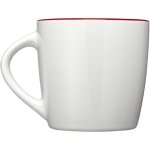 Caneca corporativa branca com cor no interior cor vermelho-escuro segunda vista com lateral