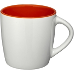 Caneca corporativa branca com cor no interior cor cor-de-laranja escuro
