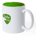 Caneca branca gravada a laser com cor interior de 350ml Magic White cor verde