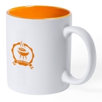 Caneca branca gravada a laser com cor interior de 350ml Magic White cor cor-de-laranja