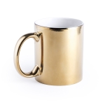 Caneca de cerâmica com acabamento brilhante de 350ml Magic Metallic cor dourado primeira vista