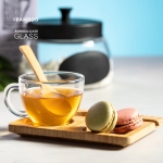 Elegante conjunto para chá ou café com logo cor madeira clara quarta vista