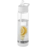 Garrafa de tritan com palhinha e infusor de fruta 740ml TuttiFrutti cor branco segunda vista frontal