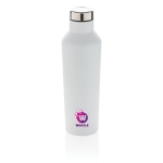 Garrafas de aço de alta qualidade e design moderno 500ml Aqua cor branco vista com logo