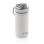 Garrafa desportiva com função térmica e acabamento mate 550ml Power cor branco vista com logo