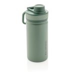 Garrafa desportiva com função térmica e acabamento mate 550ml Power cor verde menta vista com logo