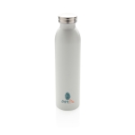 Garrafas térmicas gravadas ou impressas antigotas 600ml Crew cor branco vista com logo