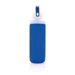 Garrafa com bolsa de silicone personalizável cor azul terceira vista