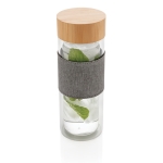 Garrafas pequenas de vidro personalizadas 360ml Infuser Sleeve cor transparente