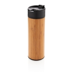 Copo térmico elegante exterior de bambu e tampa anti-gotas 450ml Wood cor madeira