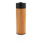 Copo térmico elegante exterior de bambu e tampa anti-gotas 450ml Wood cor madeira segunda vista