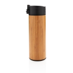 Copo térmico elegante exterior de bambu e tampa anti-gotas 450ml Wood cor madeira quarta vista