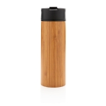 Copo térmico elegante exterior de bambu e tampa anti-gotas 450ml Wood cor madeira quinta vista