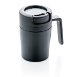 Caneca térmica promocional pequena anti-gotas com pega 160ml Coffee cor preto