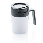 Caneca térmica promocional pequena anti-gotas com pega 160ml Coffee cor branco