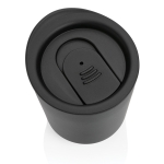 Copo antibacteriano para café com logotipo cor preto quinta vista