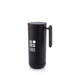 Caneca pequena térmica anti-gotas com abertura de um toque 225ml Click cor preto vista principal